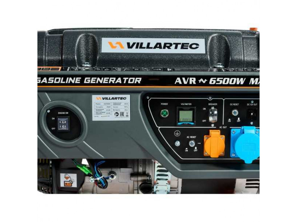 Генератор бензиновый VILLARTEC GG7300С, 6,5 кВт Генератор бензиновый VILLARTEC GG7300С, 6,5 кВт