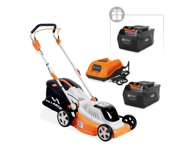 Аккумуляторная газонокосилка VILLARTEC MA4043 SET: AM402 + AC402 ( +1 Аккум. 2Ач в подарок!)