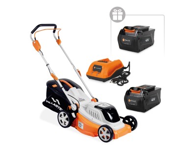 Аккумуляторная газонокосилка VILLARTEC MA4043 SET: AM405 + AC402 ( +1 Аккум. 2Ач в подарок!)