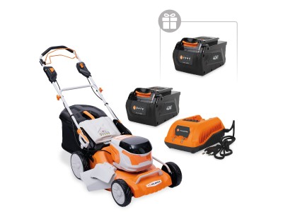 Аккумуляторная газонокосилка VILLARTEC MA4046T SET: AM402 + AC402 ( +1 Аккум. 2Ач в подарок!)