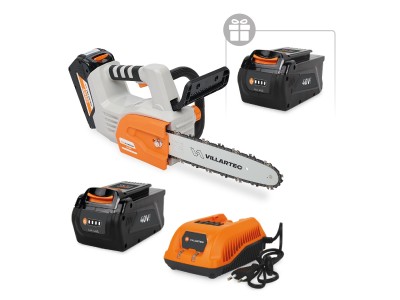 Аккумуляторная цепная мотопила VILLARTEC SА40T SET: AM405 + AC402 ( + 1 Аккум. 2Ач в подарок)