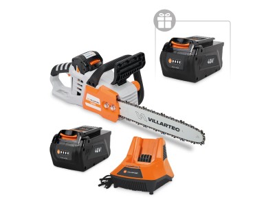 Аккумуляторная цепная мотопила VILLARTEC SА40 SET: AM402 + AC405 ( + 1 Акку 2Ач в подарок)