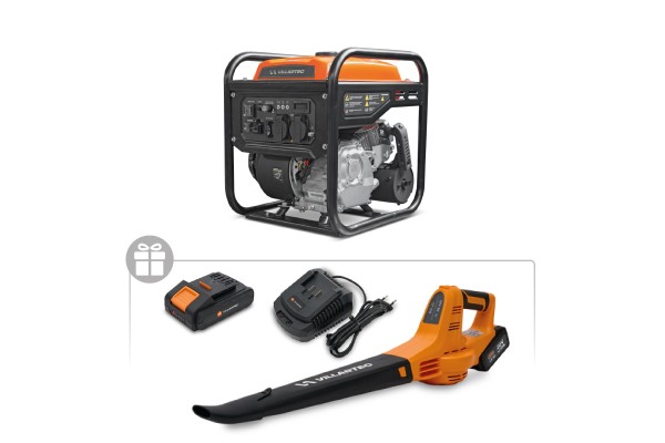 Генератор бензиновый инверторный VILLARTEC GI328 + Воздуходувка аккум. BA20 (с 1 Аккум. 2 Ач. и ЗУ) в подарок!