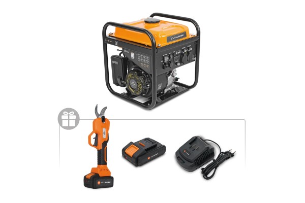 Генератор бензиновый инверторный VILLARTEC GI428 + Секатор аккум. SS20 (с 1 Аккум. 2 Ач. и ЗУ) в подарок!
