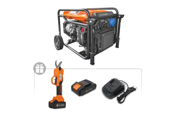 Генератор бензиновый инверторный VILLARTEC GI608, 6,0 кВт + Секатор аккум. SS20 (с 1 Аккум. 2 Ач. и ЗУ) в подарок!