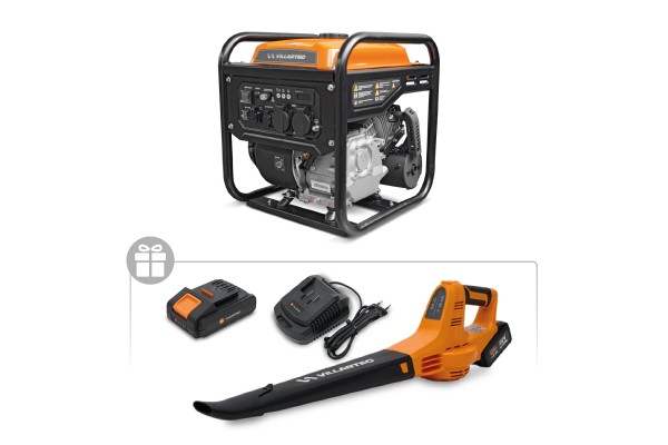 Генератор бензиновый инверторный VILLARTEC GI358 + Воздуходувка аккум. BA20 (с 1 Аккум. 2 Ач. и ЗУ) в подарок!