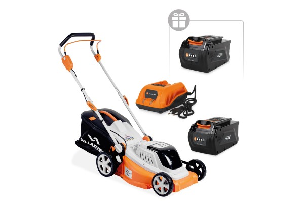 Аккумуляторная газонокосилка VILLARTEC MA4043 SET: AM405 + AC402 ( +1 Аккум. 2Ач в подарок!)
