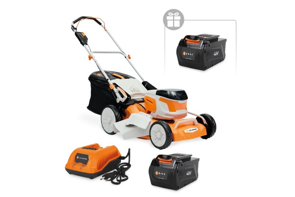 Аккумуляторная газонокосилка VILLARTEC MA4046 SET: AM402 + AC402 ( +1 Аккум. 2Ач в подарок!)