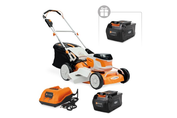 Аккумуляторная газонокосилка VILLARTEC MA4046 SET: AM405 + AC402 ( +1 Аккум. 2Ач в подарок!)