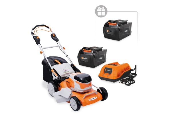 Аккумуляторная газонокосилка VILLARTEC MA4046T SET: AM402 + AC402 ( +1 Аккум. 2Ач в подарок!)